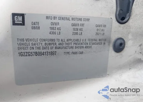 2009 Pontiac G6 из США, поврежденный, VIN 1G2ZG57B094131897